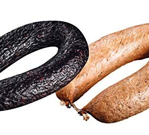 Hausmacher Blutwurst & Leberwurst im Paket (730g) - je ein Ring, handwerkliche Herstellung, Hausschlachtung - herzhaft, aromatisch & deftig